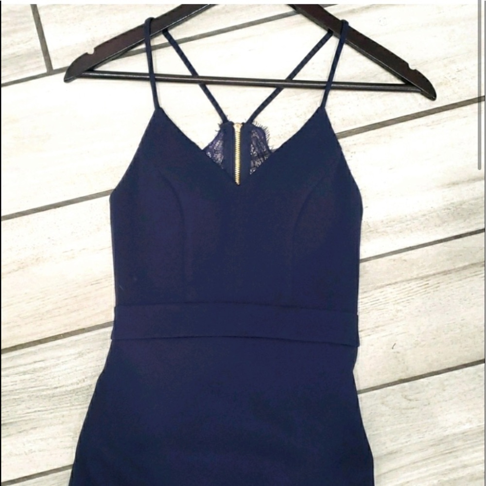 Navy blue fitted dress